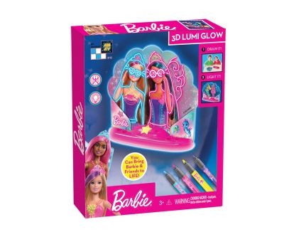 3D светеща мида за рисуване и оцветване Diamant Toys 5112E - Barbie