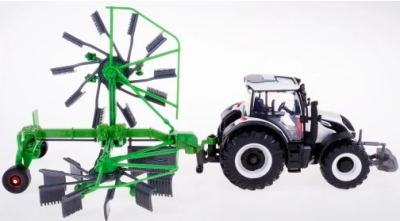 Трактор с ремарке VALTRA N174 сенообръщач Burago