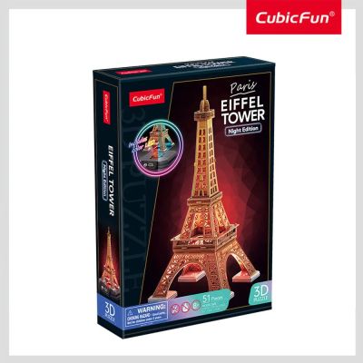Пъзел 3D Eiffel Tower Paris Night Edition с LED светлини CubicFun L534h 