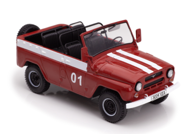 Метална кола UAZ 469B in Fire Department livery 1972 Hachette ABACR064