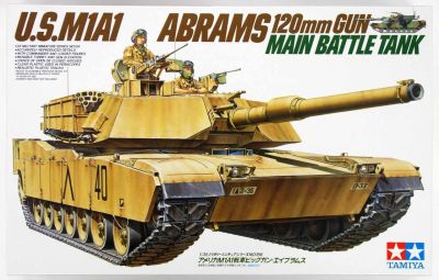 Танк за сглобяване Abrams M60A1 с реактивна броня и 2 фигури 1:35 TAMIYA 35157