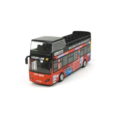 Детски двуетажен автобус 677 червен