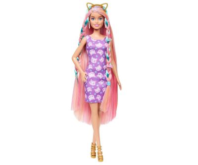 Кукла Barbie Комплект с много дълга цветна коса за прически Mattel JDC85