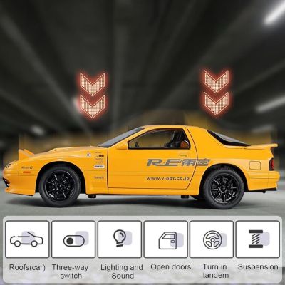 Метален автомобил Mazda RX7 със звук и светлини 1/24