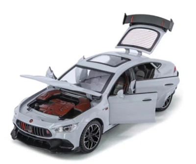 Метален автомобил Mercedes Brabus Rocket 900 със звук и светлини 1/24 сив