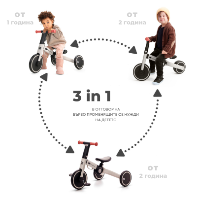 Детска сгъваема триколка Kinderkraft 4trike 3в1 Black