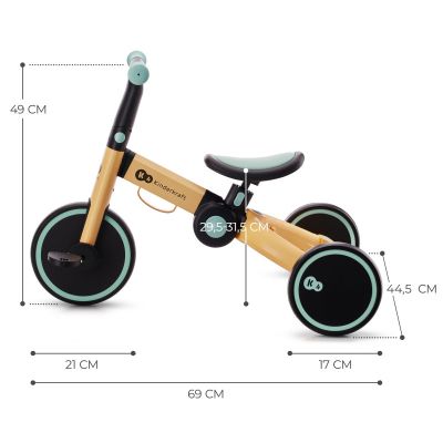 Детска сгъваема триколка Kinderkraft 4trike 3в1 Sunflower Blue