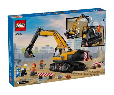 Конструктор LEGO City 60420 Жълт строителен екскаватор