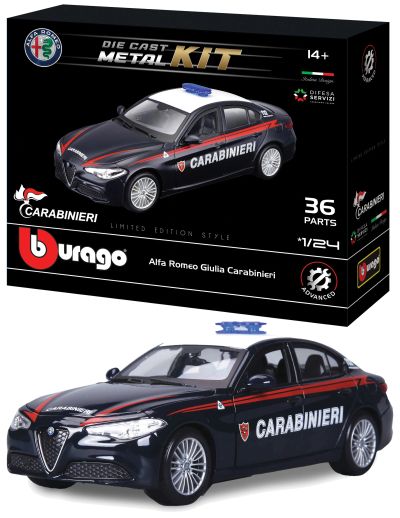 Метална кола за сглобяване Alfa Romeo Giulia Carabinieri 1:24 Burago
