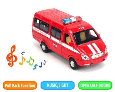 Метален микробус ГАЗ пожарна със звук и светлини