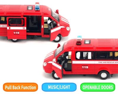 Метален микробус ГАЗ пожарна със звук и светлини