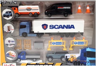 Комплект транспортни средства Scania Mini Work Machines Maisto 12630