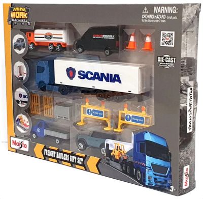Комплект транспортни средства Scania Mini Work Machines Maisto 12630