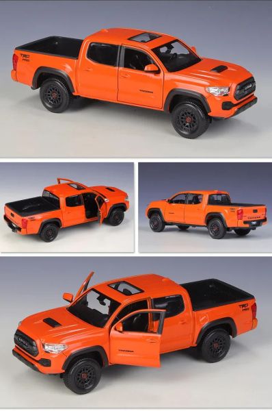 Метален джип пикап Toyota Tacoma TRD Pro 2021 - 1:24 Maisto 32910 orange