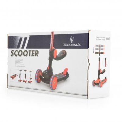 Сгъваема тротинетка със седалка Maserati 2В1 червен 