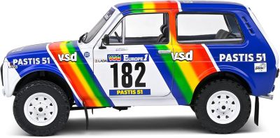 Метална кола LADA NIVA WHITE #182 JABOUILLE/SARDOU PARIS-DAKAR 1984 SOLIDO 1:18 - 1807305