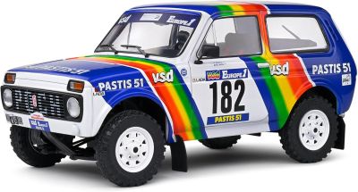 Метална кола LADA NIVA WHITE #182 JABOUILLE/SARDOU PARIS-DAKAR 1984 SOLIDO 1:18 - 1807305