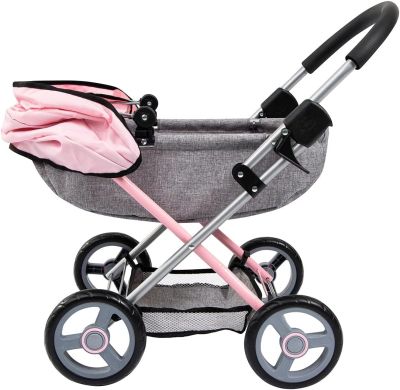 Количка за кукли Trendy с чанта черно розова BAYER 13060AA