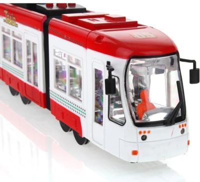 Детски музикален трамвай със звук и светлини червен