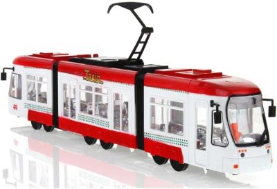 Детски музикален трамвай със звук и светлини червен
