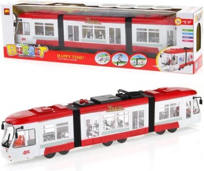 Детски музикален трамвай със звук и светлини червен