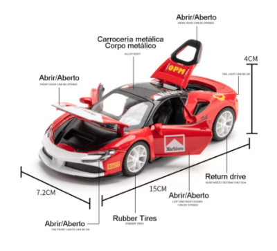Метална кола Ferrari Sport със звук 1:32 