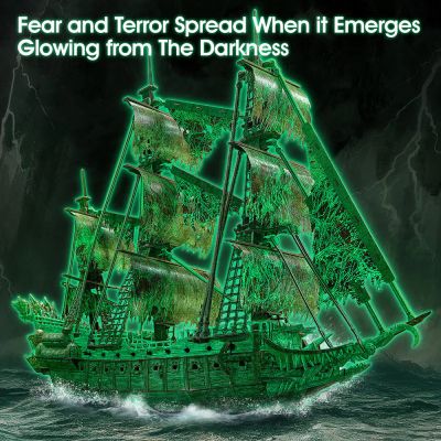 Пъзел 3D Пиратски кораб Летящ холандец Светещ в тъмното CubicFun T4041h