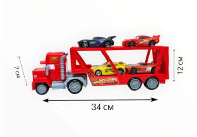 Камион с ремарке Мак Колите Cars с 4 колички