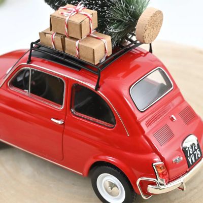 Метална кола Fiat 500 L 1968 Red Christmas Norev 1:18 - 187779