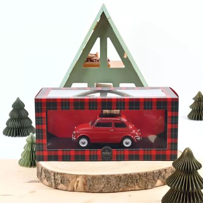 Метална кола Fiat 500 L 1968 Red Christmas Norev 1:18 - 187779