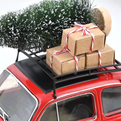 Метална кола Fiat 500 L 1968 Red Christmas Norev 1:18 - 187779