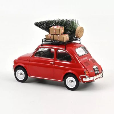 Метална кола Fiat 500 L 1968 Red Christmas Norev 1:18 - 187779