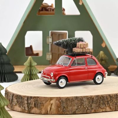 Метална кола Fiat 500 L 1968 Red Christmas Norev 1:18 - 187779