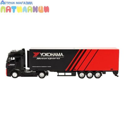 Метален камион с ремарке Mercedes Benz Actros Yokohama Bburago 1/43 