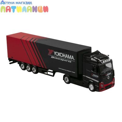 Метален камион с ремарке Mercedes Benz Actros Yokohama Bburago 1/43 
