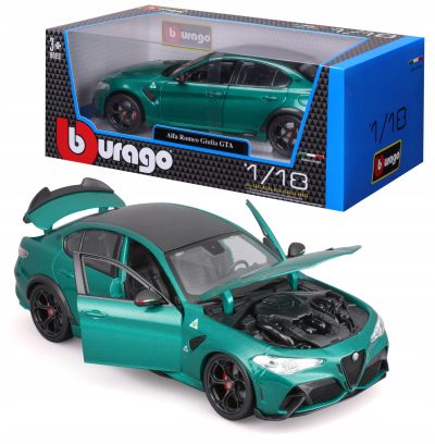 Метална кола Alfa Romeo Giulia GTA Bburago 1:18 зелена