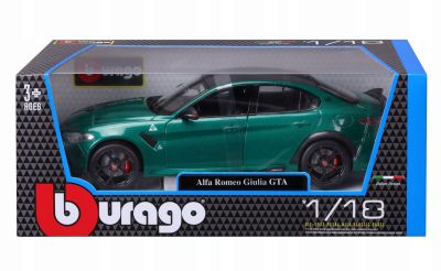 Метална кола Alfa Romeo Giulia GTA Bburago 1:18 зелена