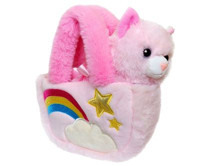 Плюшено Коте в чантичка дъга Aurora 220814G 