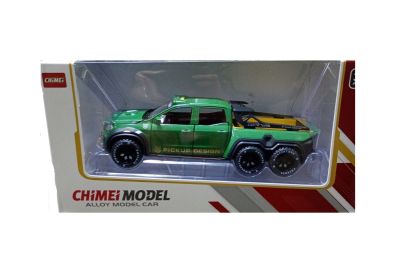 Метален автомобил Mercedes пикап със звук и светлини 1/24 зелен