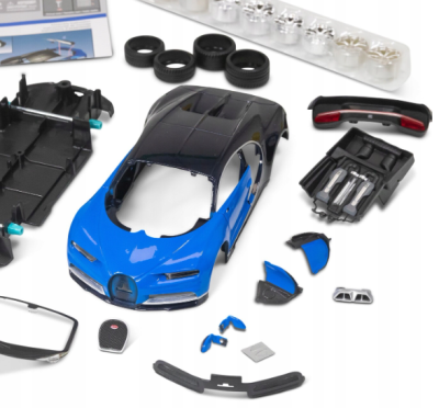 Метална кола за сглобяване Bugatti Chiron Maisto 1:24 39514 син