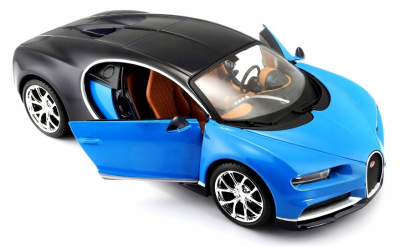 Метална кола за сглобяване Bugatti Chiron Maisto 1:24 39514 син