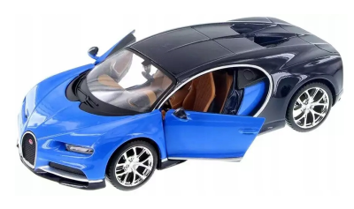 Метална кола за сглобяване Bugatti Chiron Maisto 1:24 39514 син