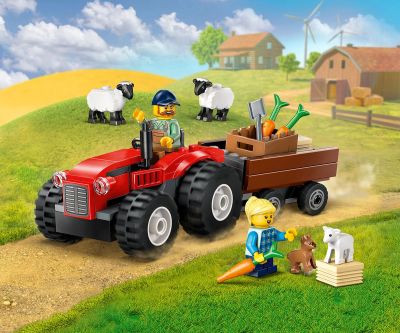 Конструктор LEGO City 60461 Червен фермерски трактор с ремарке и овца
