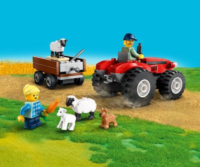 Конструктор LEGO City 60461 Червен фермерски трактор с ремарке и овца