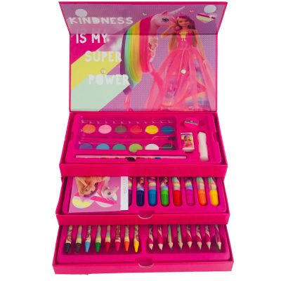 Комплект за рисуване в триетажно куфарче Barbie 668277