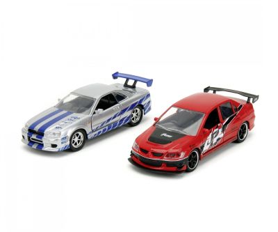 Метални автомобили Fast&Furious Nissan Skyline и Mitsubishi Lancer Evo 1:32 Jada Toys 253202019