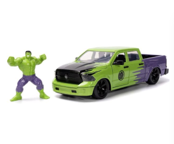 Метален джип пикап Ram 1500 с фигурка Hulk Jada 253225029 - 1:24 