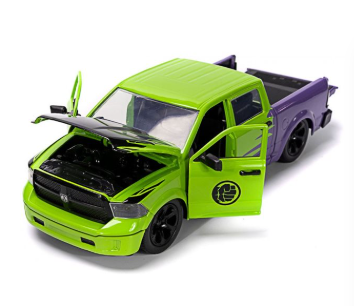 Метален джип пикап Ram 1500 с фигурка Hulk Jada 253225029 - 1:24 