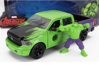 Метален джип пикап Ram 1500 с фигурка Hulk Jada 253225029 - 1:24 