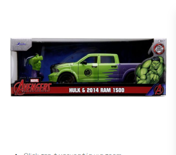 Метален джип пикап Ram 1500 с фигурка Hulk Jada 253225029 - 1:24 